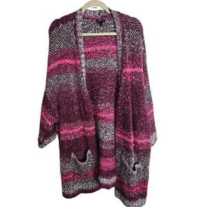 Torrid Kimono Open Front Kimono Cardigan Knit Kimono 3X Multicolor Spacedye